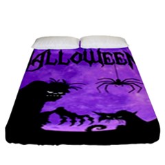 Halloween Fitted Sheet (king Size) by Valentinaart