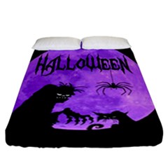 Halloween Fitted Sheet (california King Size) by Valentinaart