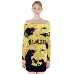 Halloween Long Sleeve Off Shoulder Dress by Valentinaart