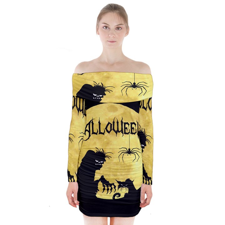 Halloween Long Sleeve Off Shoulder Dress