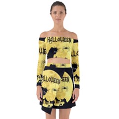 Halloween Off Shoulder Top With Skirt Set by Valentinaart