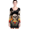 Halloween candy keeper Long Sleeve Velvet Bodycon Dress View1