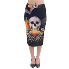 Halloween Candy Keeper Velvet Midi Pencil Skirt by Valentinaart