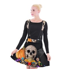 Halloween Candy Keeper Suspender Skater Skirt by Valentinaart