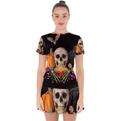 Halloween Candy Keeper Drop Hem Mini Chiffon Dress by Valentinaart