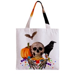 Halloween Candy Keeper Zipper Grocery Tote Bag by Valentinaart