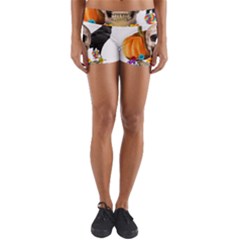 Halloween Candy Keeper Yoga Shorts by Valentinaart