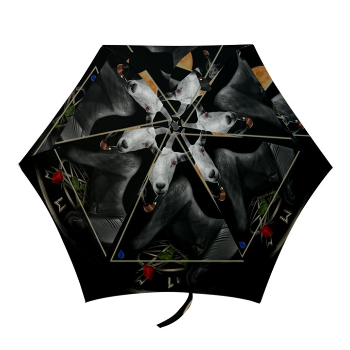 Spiritual goat Mini Folding Umbrellas