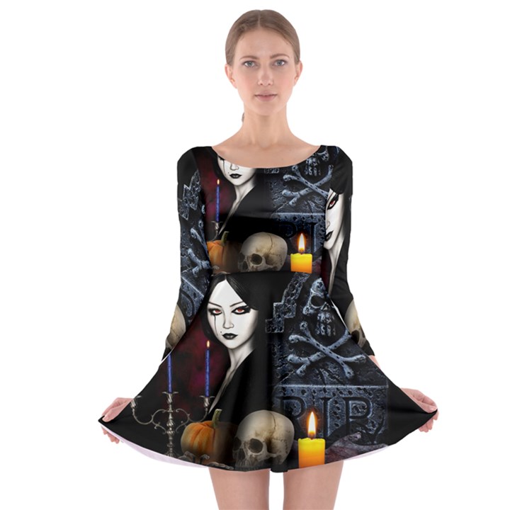 Vampires night  Long Sleeve Skater Dress