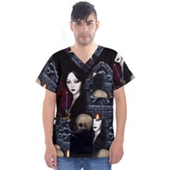 Vampires Night  Men s V-neck Scrub Top