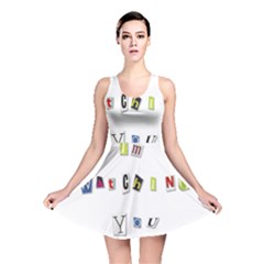 I Am Watching You Reversible Skater Dress by Valentinaart