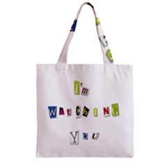 I Am Watching You Zipper Grocery Tote Bag by Valentinaart