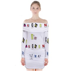 I Am Watching You Long Sleeve Off Shoulder Dress by Valentinaart