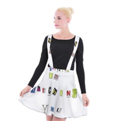 I Am Watching You Suspender Skater Skirt by Valentinaart