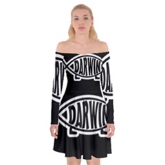 Darwin fish Off Shoulder Skater Dress