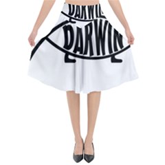 Darwin Fish Flared Midi Skirt by Valentinaart