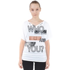 Who Are You V-neck Dolman Drape Top