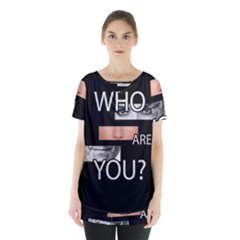 Who Are You Skirt Hem Sports Top by Valentinaart