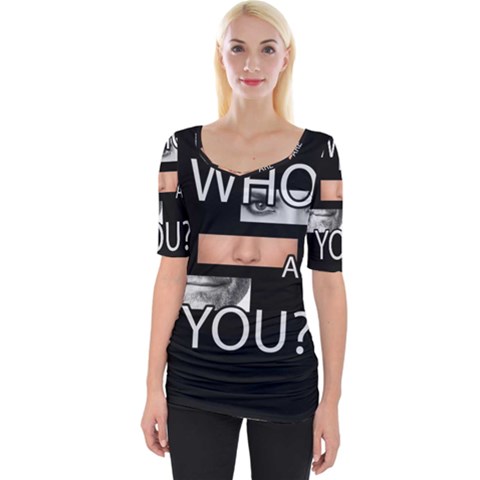 Who Are You Wide Neckline Tee by Valentinaart