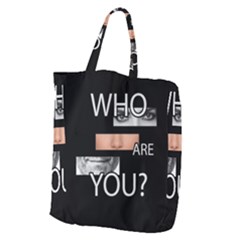 Who Are You Giant Grocery Zipper Tote by Valentinaart