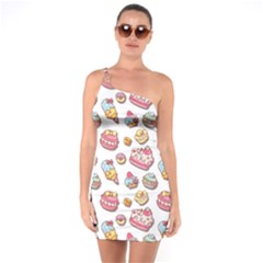 Sweet Pattern One Soulder Bodycon Dress