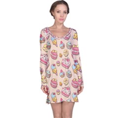 Sweet Pattern Long Sleeve Nightdress by Valentinaart