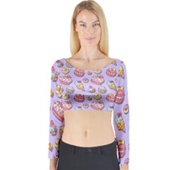 Sweet Pattern Long Sleeve Crop Top by Valentinaart