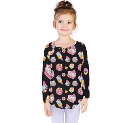 Sweet Pattern Kids  Long Sleeve Tee by Valentinaart