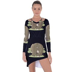 Cute Elephant Asymmetric Cut-out Shift Dress by Valentinaart