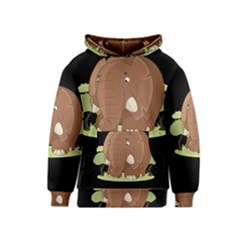 Cute Elephant Kids  Pullover Hoodie by Valentinaart