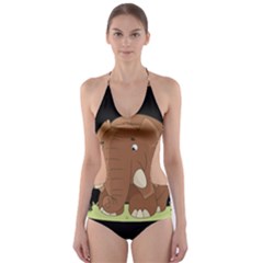 Cute Elephant Cut-out One Piece Swimsuit by Valentinaart