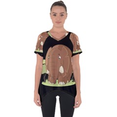 Cute Elephant Cut Out Side Drop Tee by Valentinaart