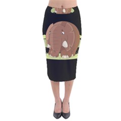 Cute Elephant Velvet Midi Pencil Skirt by Valentinaart