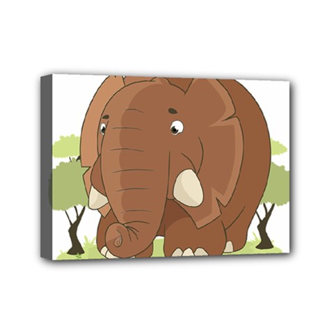 Cute Elephant Mini Canvas 7  X 5  by Valentinaart