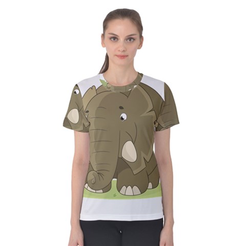 Cute Elephant Women s Cotton Tee by Valentinaart