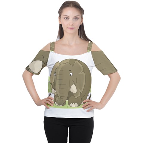 Cute Elephant Cutout Shoulder Tee by Valentinaart