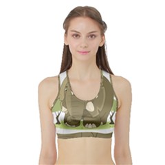 Cute Elephant Sports Bra With Border by Valentinaart