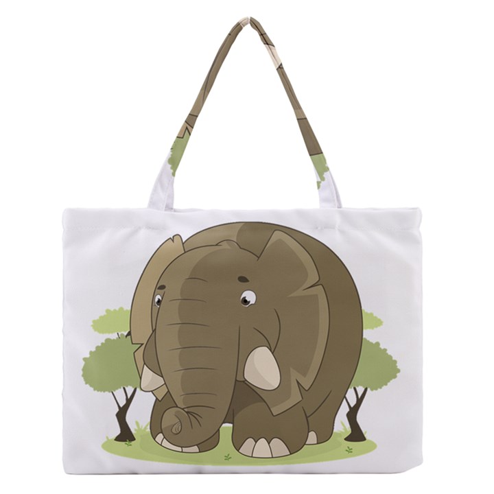 Cute Elephant Zipper Medium Tote Bag