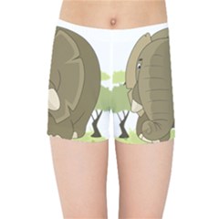 Cute Elephant Kids Sports Shorts by Valentinaart