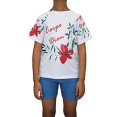 Carpe Diem  Kids  Short Sleeve Swimwear by Valentinaart