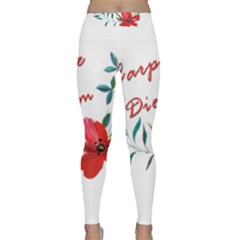 Carpe Diem  Classic Yoga Leggings by Valentinaart