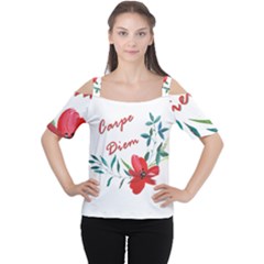 Carpe Diem  Cutout Shoulder Tee