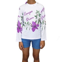 Carpe Diem  Kids  Long Sleeve Swimwear by Valentinaart