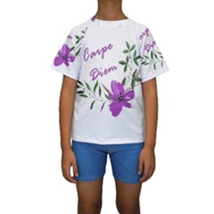 Carpe Diem  Kids  Short Sleeve Swimwear by Valentinaart