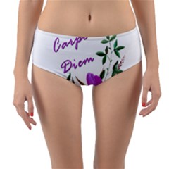 Carpe Diem  Reversible Mid-waist Bikini Bottoms by Valentinaart