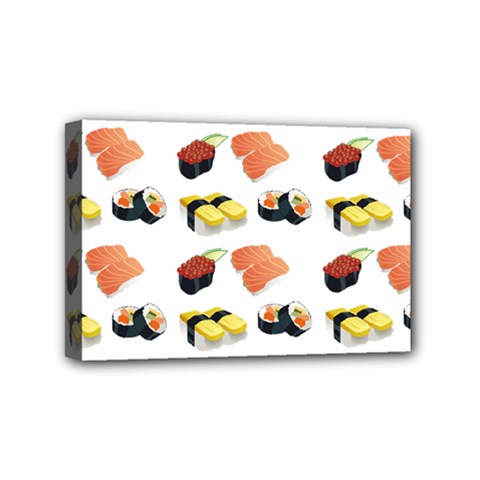 Sushi Pattern Mini Canvas 6  X 4  by Valentinaart