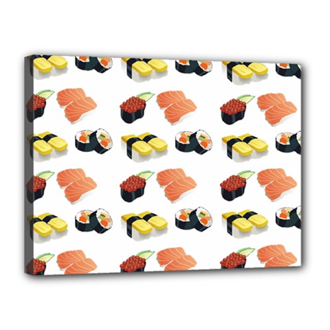 Sushi Pattern Canvas 16  X 12  by Valentinaart