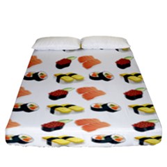 Sushi Pattern Fitted Sheet (california King Size) by Valentinaart