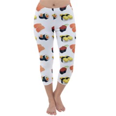 Sushi Pattern Capri Winter Leggings  by Valentinaart