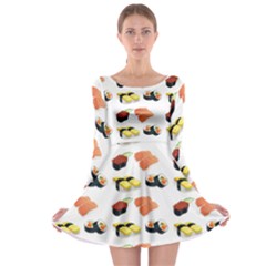 Sushi Pattern Long Sleeve Skater Dress by Valentinaart